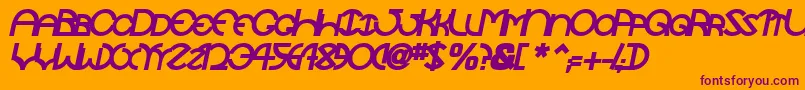 Fonte TocopillascapssskBolditalic – fontes roxas em um fundo laranja