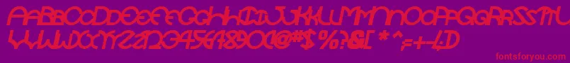 TocopillascapssskBolditalic Font – Red Fonts on Purple Background