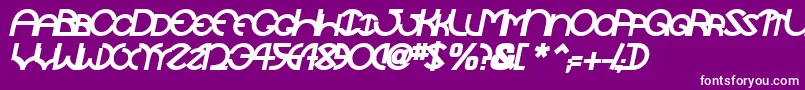 TocopillascapssskBolditalic Font – White Fonts on Purple Background
