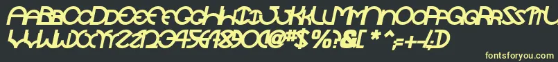 TocopillascapssskBolditalic Font – Yellow Fonts on Black Background