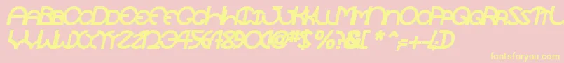 TocopillascapssskBolditalic Font – Yellow Fonts on Pink Background