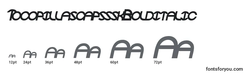 TocopillascapssskBolditalic Font Sizes