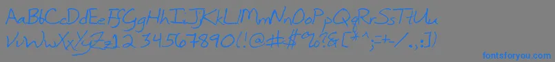 フォントInkpenScribble – 灰色の背景に青い文字