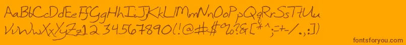 InkpenScribble Font – Brown Fonts on Orange Background
