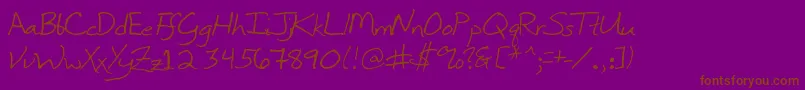 Police InkpenScribble – polices brunes sur fond violet