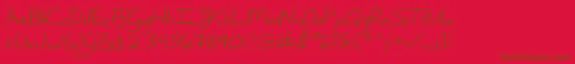 InkpenScribble-Schriftart – Braune Schriften auf rotem Hintergrund