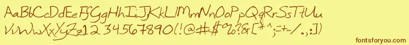 InkpenScribble-Schriftart – Braune Schriften auf gelbem Hintergrund