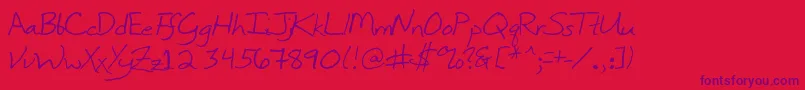 InkpenScribble-Schriftart – Violette Schriften auf rotem Hintergrund