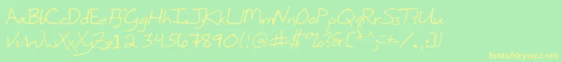 fuente InkpenScribble – Fuentes Amarillas Sobre Fondo Verde