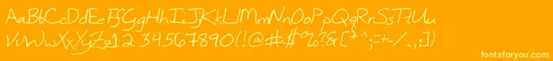 Czcionka InkpenScribble – żółte czcionki na pomarańczowym tle