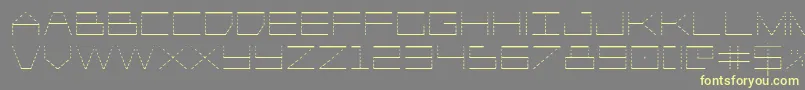 Player1upgrad-fontti – keltaiset fontit harmaalla taustalla