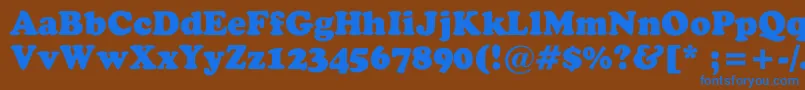 FennimoreBlack Font – Blue Fonts on Brown Background