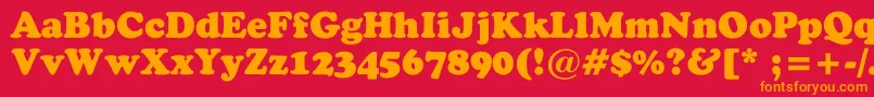 FennimoreBlack-Schriftart – Orangefarbene Schriften auf rotem Hintergrund