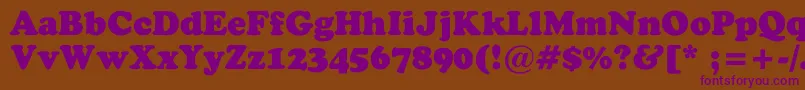 FennimoreBlack Font – Purple Fonts on Brown Background