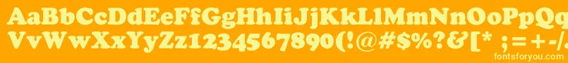 FennimoreBlack Font – Yellow Fonts on Orange Background