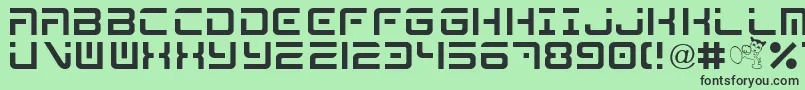 MegaByShkdezign Font – Black Fonts on Green Background