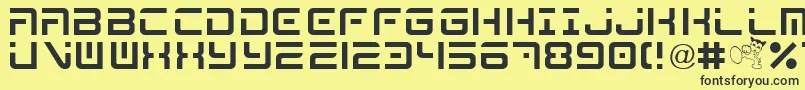 MegaByShkdezign Font – Black Fonts on Yellow Background