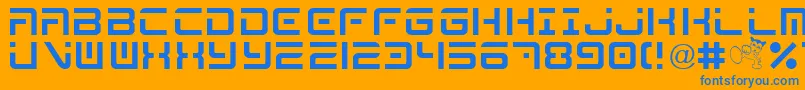 MegaByShkdezign Font – Blue Fonts on Orange Background