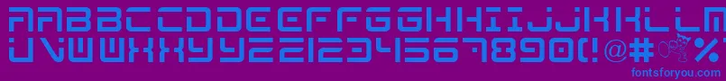 フォントMegaByShkdezign – 紫色の背景に青い文字