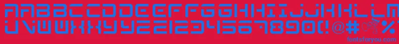 MegaByShkdezign Font – Blue Fonts on Red Background