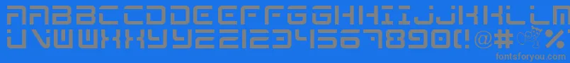 フォントMegaByShkdezign – 青い背景に灰色の文字