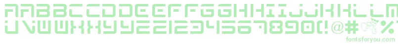 フォントMegaByShkdezign – 白い背景に緑のフォント