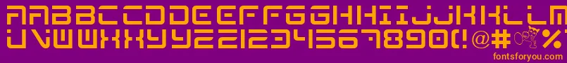 MegaByShkdezign Font – Orange Fonts on Purple Background