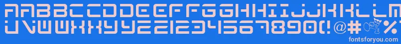 MegaByShkdezign Font – Pink Fonts on Blue Background