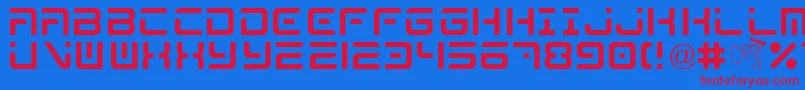 MegaByShkdezign Font – Red Fonts on Blue Background