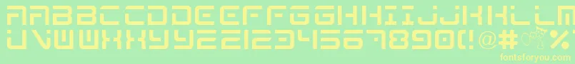 MegaByShkdezign Font – Yellow Fonts on Green Background