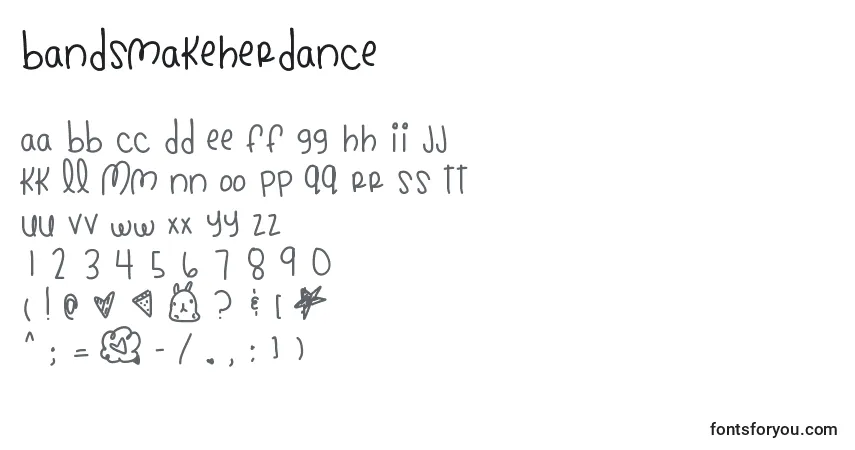 Bandsmakeherdance Font – alphabet, numbers, special characters