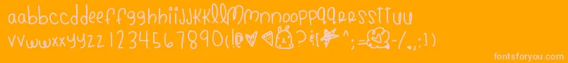 Bandsmakeherdance-Schriftart – Rosa Schriften auf orangefarbenem Hintergrund