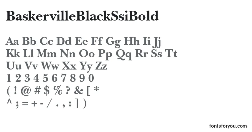 Czcionka BaskervilleBlackSsiBold – alfabet, cyfry, specjalne znaki