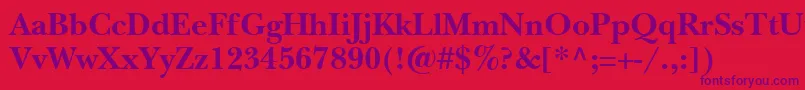 BaskervilleBlackSsiBold Font – Purple Fonts on Red Background