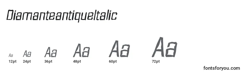 Größen der Schriftart DiamanteantiqueItalic