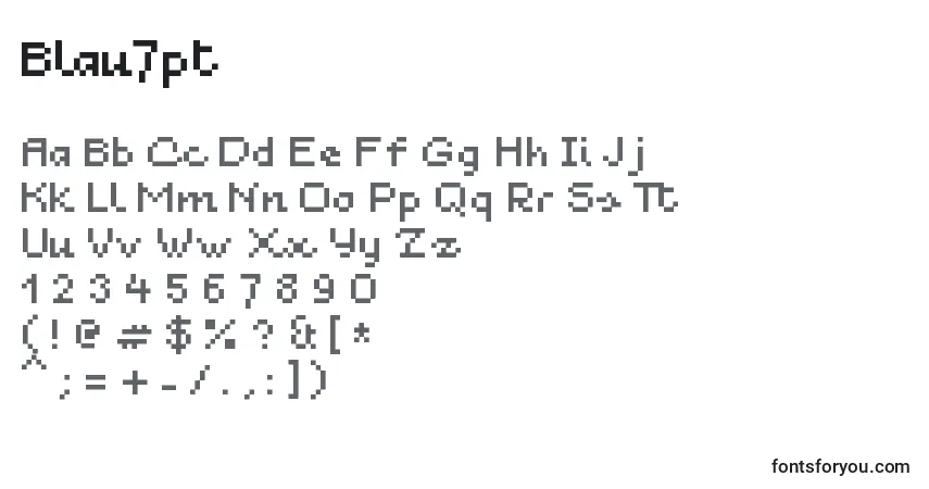 Fuente Blau7pt - alfabeto, números, caracteres especiales