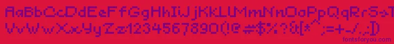 Blau7pt Font – Purple Fonts on Red Background