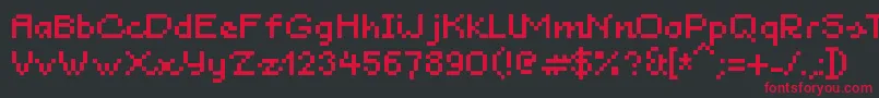 Blau7pt Font – Red Fonts on Black Background