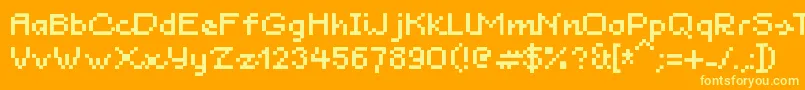 Blau7pt Font – Yellow Fonts on Orange Background