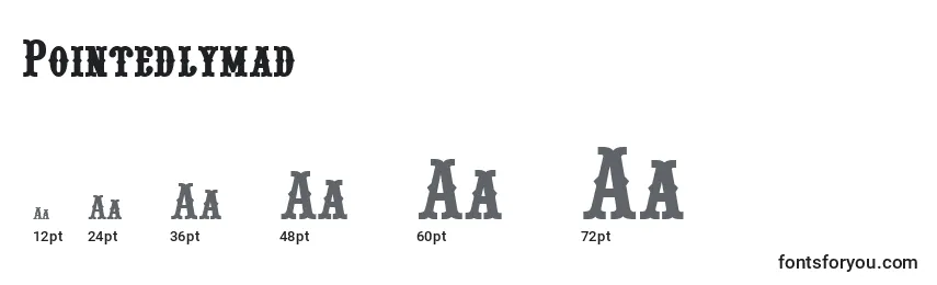 Pointedlymad Font Sizes