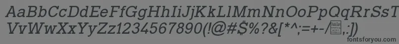 Шрифт TyposlabItalicDemo – чёрные шрифты на сером фоне