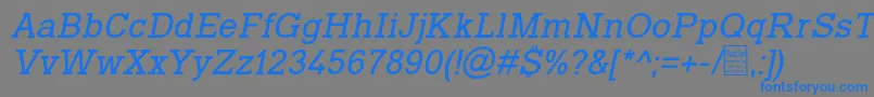 Weitere Informationen zur TyposlabItalicDemo-Schriftart TyposlabItalicDemo-Schriftart – Blaue Schriften auf grauem Hintergrund