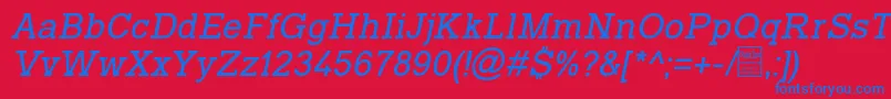 TyposlabItalicDemo Font – Blue Fonts on Red Background