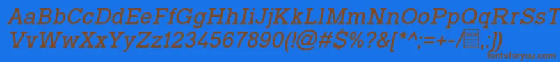 More about TyposlabItalicDemo Font TyposlabItalicDemo Font – Brown Fonts on Blue Background
