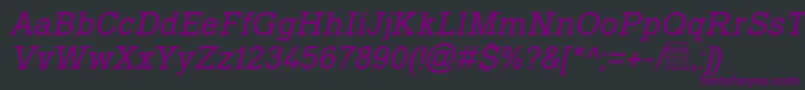 フォントTyposlabItalicDemo – 黒い背景に紫のフォント