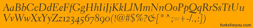 Police ElectraLhCursiveOldstyleFigures – polices noires sur fond orange