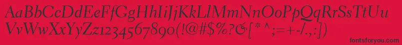 ElectraLhCursiveOldstyleFigures Font – Black Fonts on Red Background