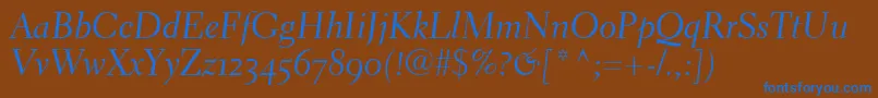 ElectraLhCursiveOldstyleFigures Font – Blue Fonts on Brown Background