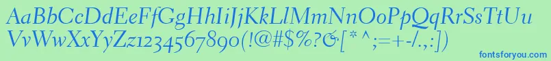 ElectraLhCursiveOldstyleFigures Font – Blue Fonts on Green Background