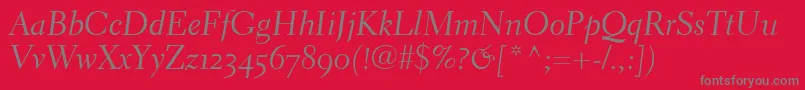 ElectraLhCursiveOldstyleFigures Font – Gray Fonts on Red Background
